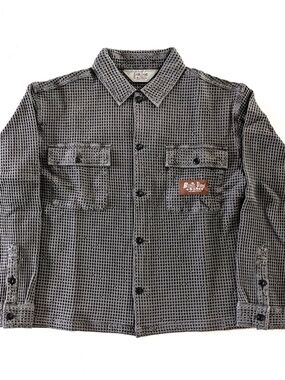 Brain Dead Waffle Button Front Shirt Overshirt Clay Grey Mens Large NIB $285
